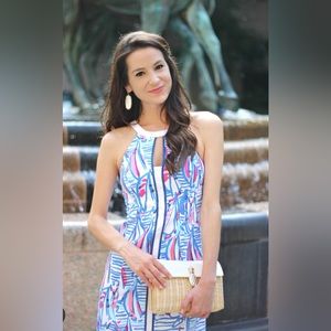 Lilly Pulitzer Blue and White Halter Sundress